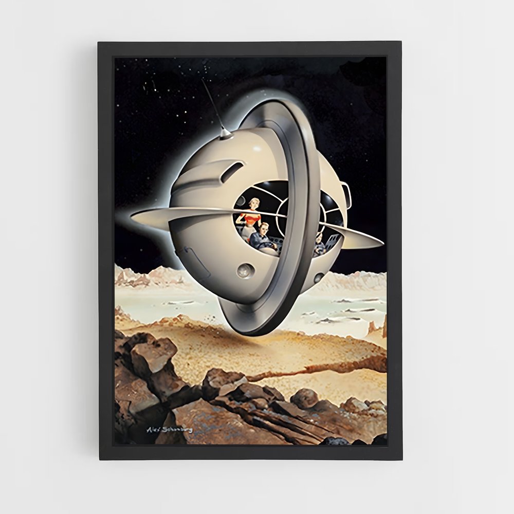 Poster OVNI énigmatique – affiche Espace rétro (vue 2)